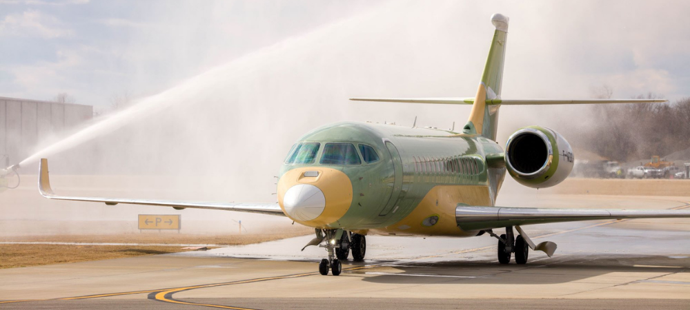 First Falcon 6X Arrives for Completion in Little Rock